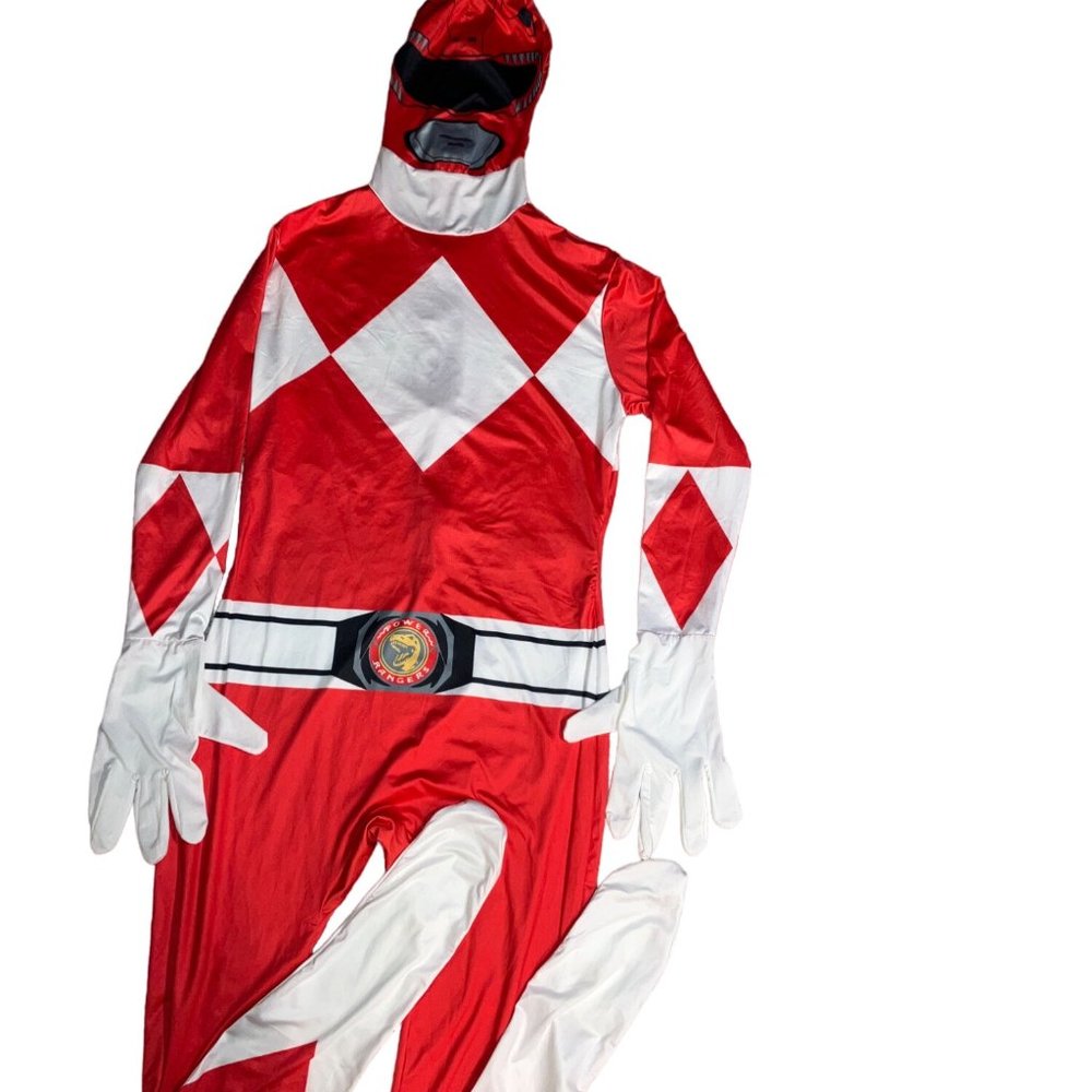 Adult Red Power Ranger Morphsuit Mens Superhero - Picture 6 of 13